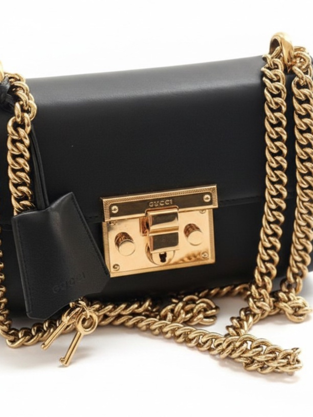Gucci Black Leather Small Padlock Shoulder Bag